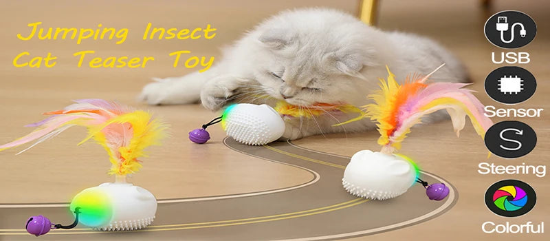 Brinquedo de gato inteligente para corrida, brinquedo interativo aleatório com movimento elétrico para provocar gatos, simulação de ratos, gatinhos, brinquedos de pelúcia para brincar sozinhos