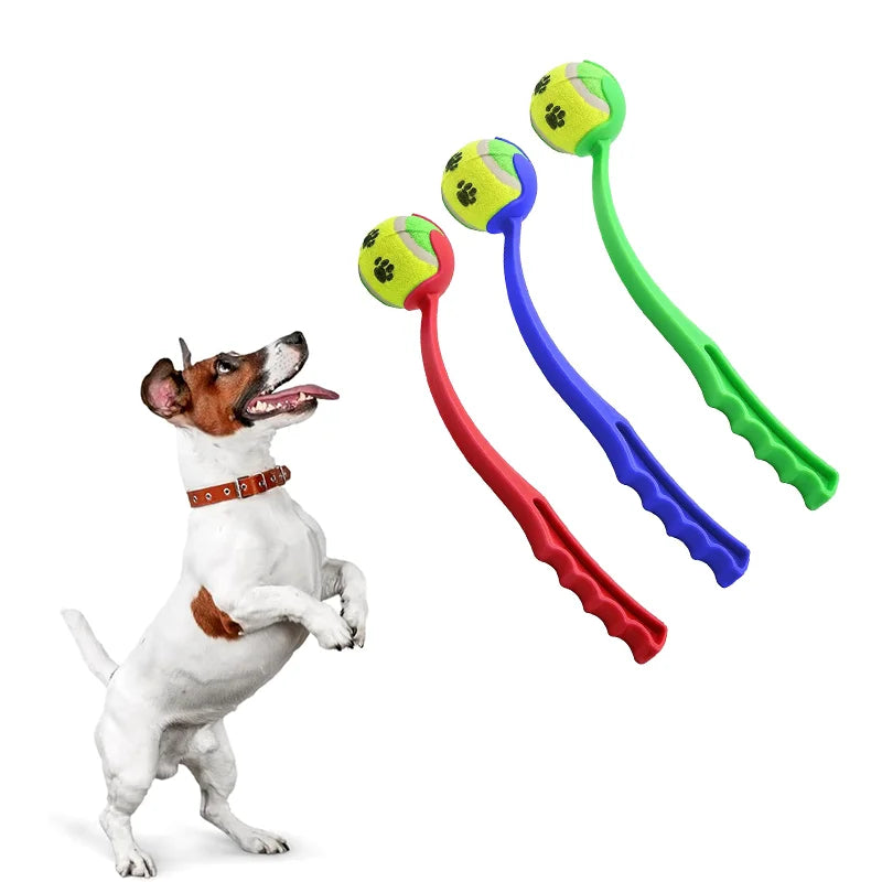 Pet jogando vara cão mão jogando bola brinquedos pet tênis lançador pólo atividades ao ar livre cães treinamento brinquedos suprimentos para animais de estimação