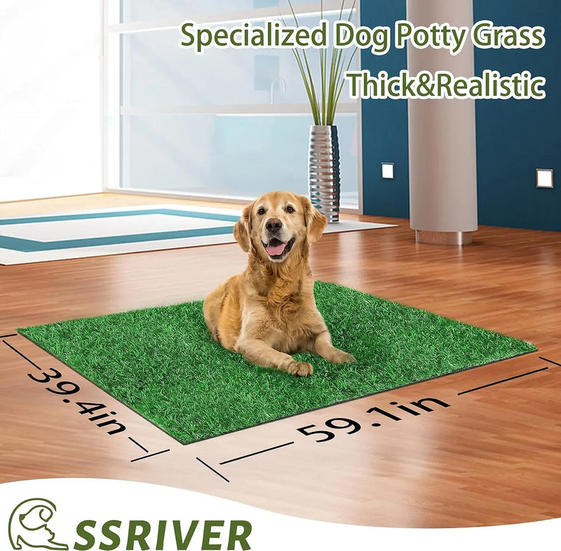 1m Dog Grass Pad Grama falsa para cães Grama artificial Almofada para xixi para filhotes Treinamento para penico em ambientes internos e externos Premium lavável para cães