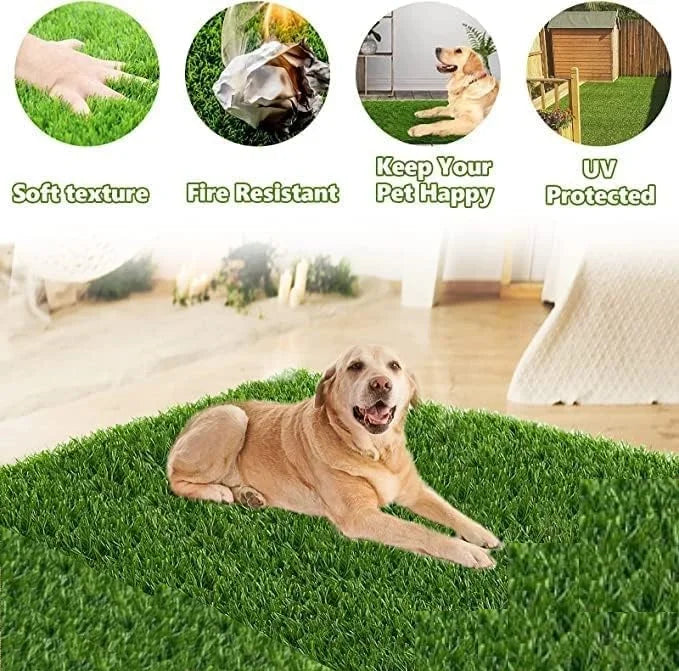 1m Dog Grass Pad Grama falsa para cães Grama artificial Almofada para xixi para filhotes Treinamento para penico em ambientes internos e externos Premium lavável para cães