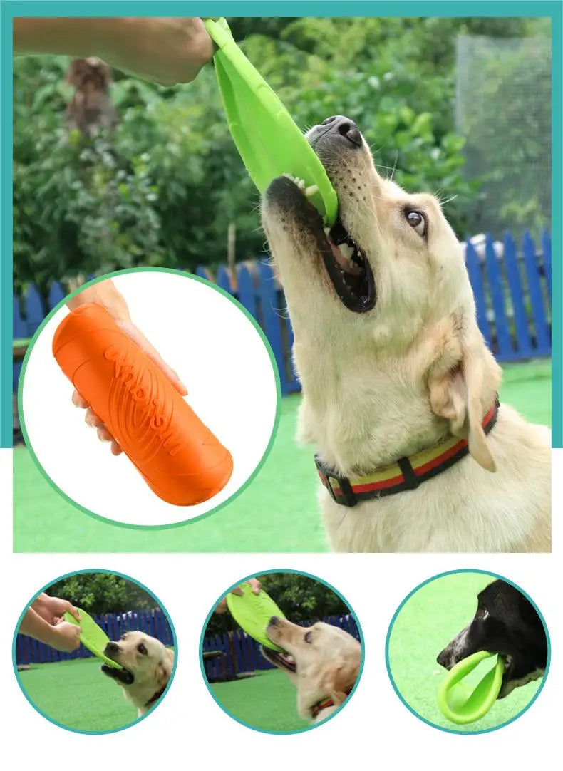 OUZEY Bite Resistant Flying Disc Toys For Dog Multifunction Pet Puppy Training Toys Outdoor Interactive Game Pet Dogs Products