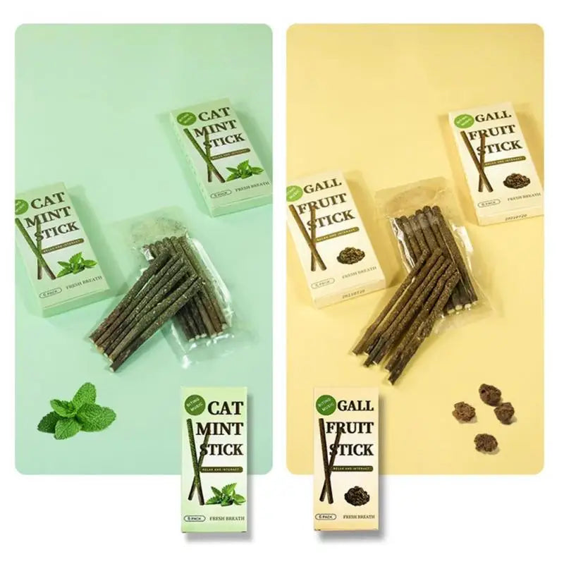 6 Sticks/caixa Brinquedos de mastigação para gatos Natural Silvervine Catnip Brinquedos Sticks Gatinhos Limpeza dos dentes Stick seguro para gatos de todas as idades