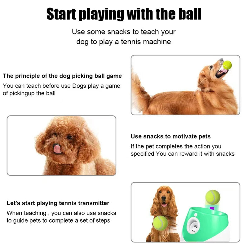 Rechargable Dog Tennis Automatic Launcher Dogs Chasing Toy Mini Tennis Throwing Pinball Machine Fun Pet Interactive Throw Device