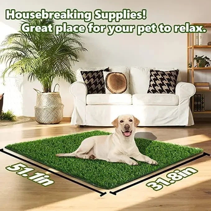 1m Dog Grass Pad Grama falsa para cães Grama artificial Almofada para xixi para filhotes Treinamento para penico em ambientes internos e externos Premium lavável para cães