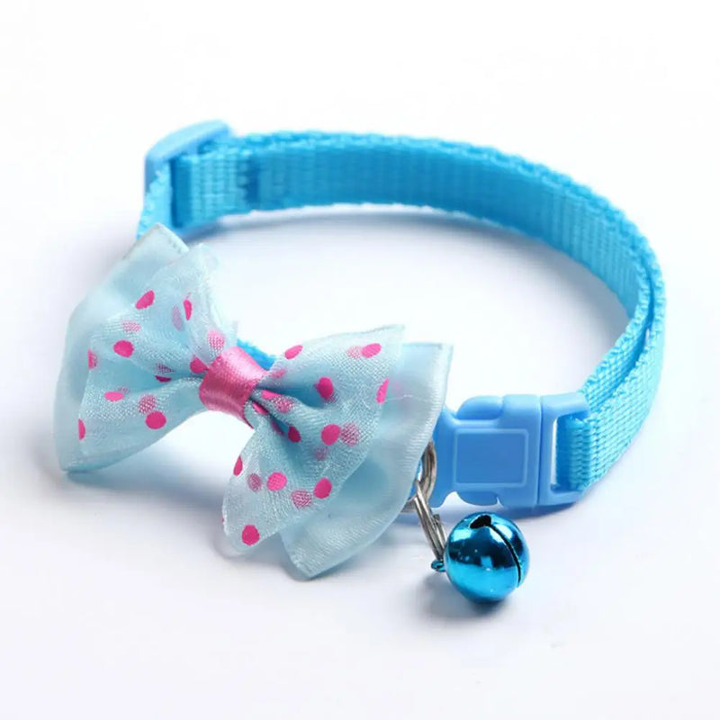 Pet Collar Adjustable Durable Cat Collars Cute Bow Kitten Necklace Soft Bell Puppy Lead Pet Product Dog Supplies Cat Accessories