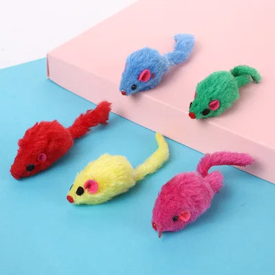 10Pcs Plush Simulation Mouse Interactive Cat Pet Catnip Teasing Interactive Toy Supplies False Mouse Kitten Playing Toys