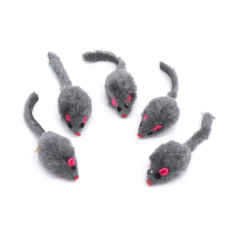 10Pcs Plush Simulation Mouse Interactive Cat Pet Catnip Teasing Interactive Toy Supplies False Mouse Kitten Playing Toys