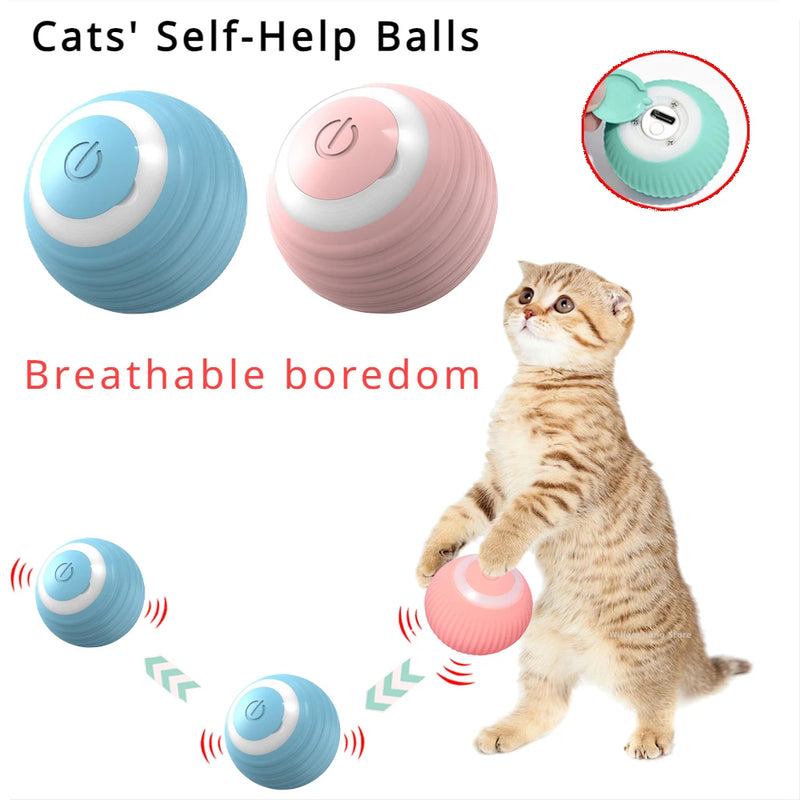 Bola de brinquedo interativa para gatos 360°, bola giratória automática, acessórios para brinquedos de gatos com função de carregamento USB, coisas para animais de estimação