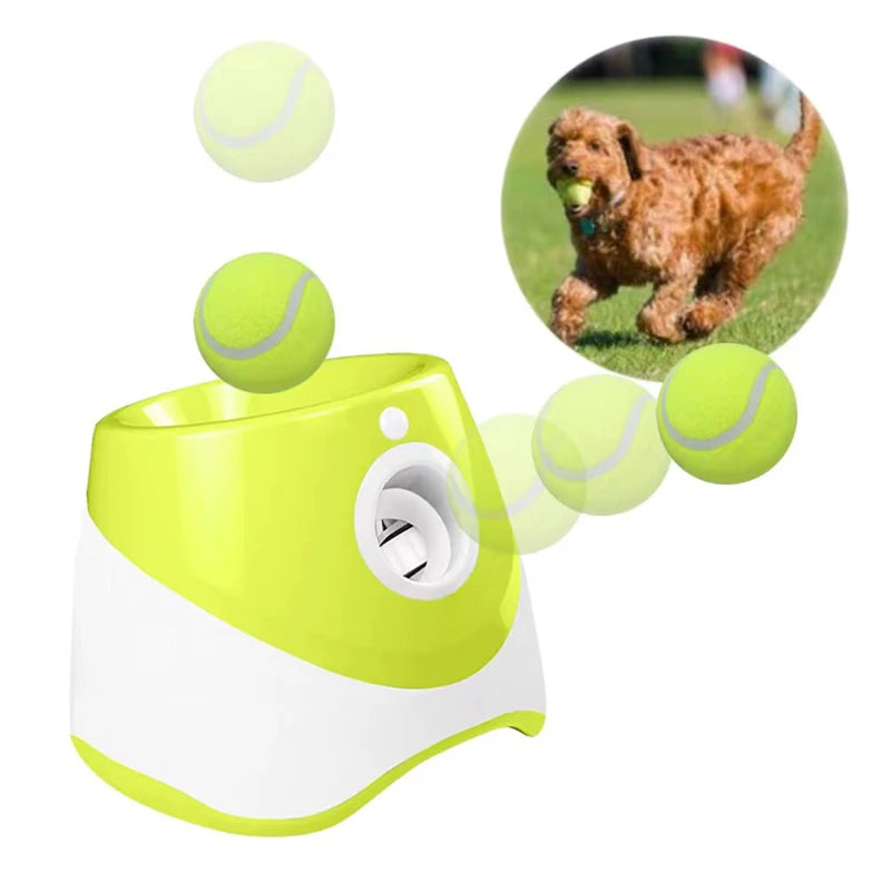 Lançador automático de tênis para cães recarregável, brinquedo de perseguição para cães, mini máquina de pinball de arremesso de tênis, dispositivo interativo divertido para animais de estimação