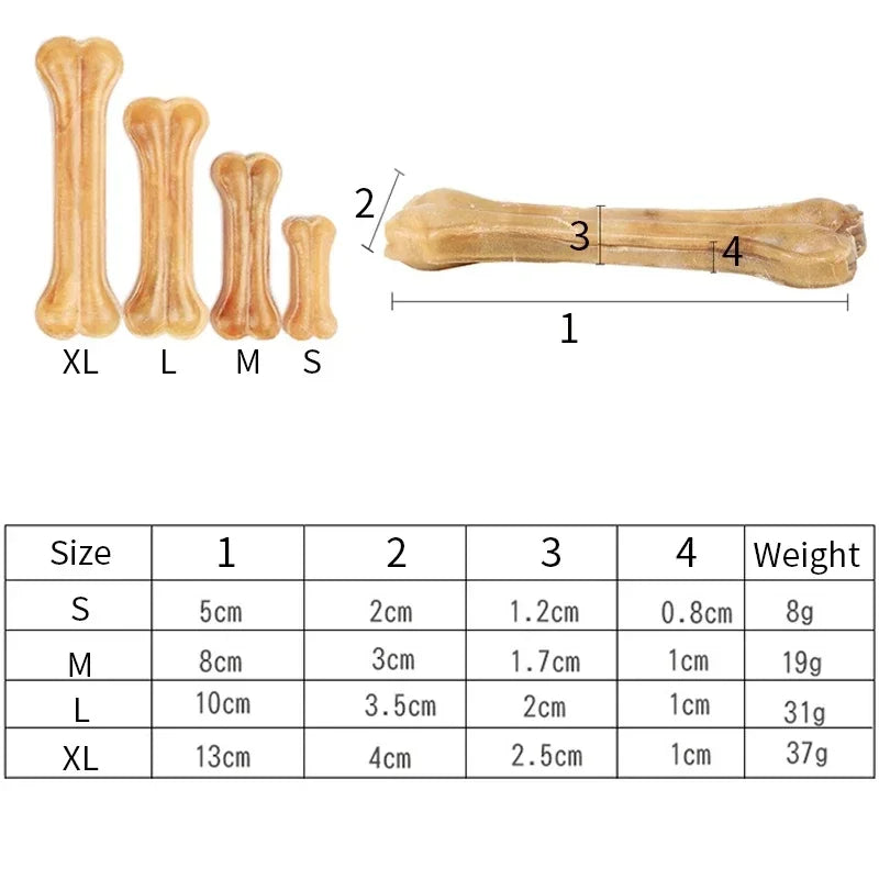 Brinquedos de mastigar robustos para cães Ossos de couro de vaca Palitos dentais Guloseimas caninas Suprimentos para limpeza de dentes Lanches nutritivos para pequenos, médios e grandes