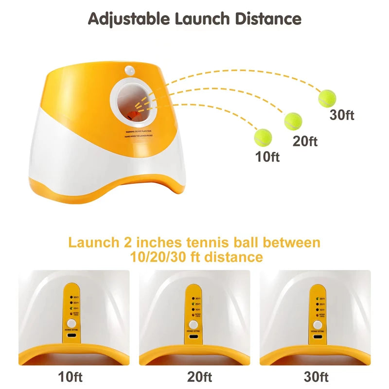 Rechargable Dog Tennis Automatic Launcher Dogs Chasing Toy Mini Tennis Throwing Pinball Machine Fun Pet Interactive Throw Device