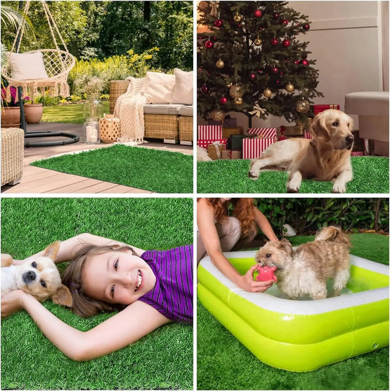 1m Dog Grass Pad Grama falsa para cães Grama artificial Almofada para xixi para filhotes Treinamento para penico em ambientes internos e externos Premium lavável para cães