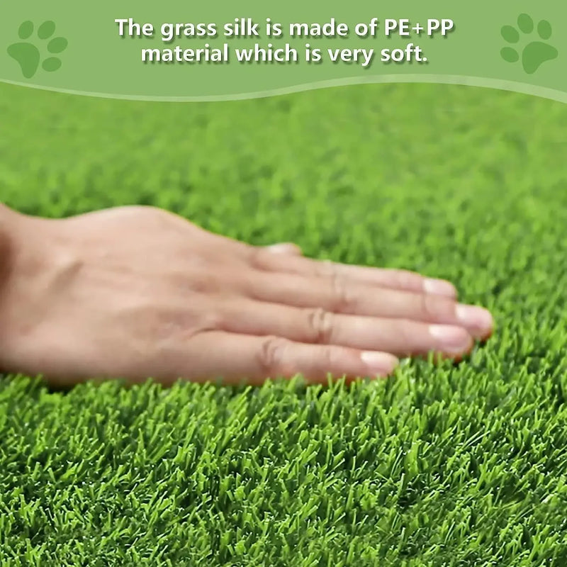 1m Dog Grass Pad Grama falsa para cães Grama artificial Almofada para xixi para filhotes Treinamento para penico em ambientes internos e externos Premium lavável para cães