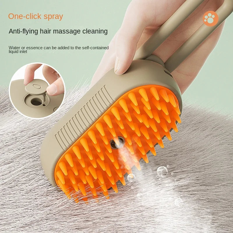 Escova de vapor para gatos Escova de vapor para cães 3 em 1 Spray elétrico Escovas de pelos de gato para massagem Pente para tosa de animais de estimação Pentes para remoção de pelos