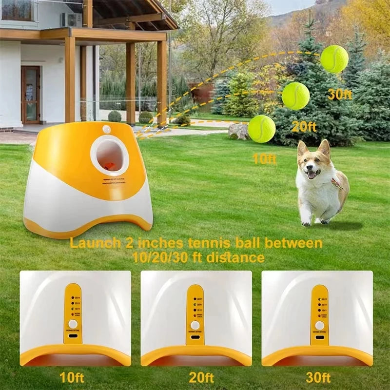 Rechargable Dog Tennis Automatic Launcher Dogs Chasing Toy Mini Tennis Throwing Pinball Machine Fun Pet Interactive Throw Device