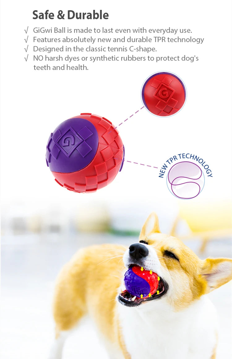 Gigwi Pet Toys G-Ball Series Bolas interativas para cães Brinquedos para cães Bolas que rangem 2,5” Saltitantes e cores sortidas para cães pequenos/médios