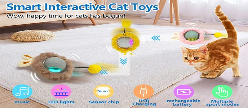 Brinquedo de gato inteligente para corrida, brinquedo interativo aleatório com movimento elétrico para provocar gatos, simulação de ratos, gatinhos, brinquedos de pelúcia para brincar sozinhos