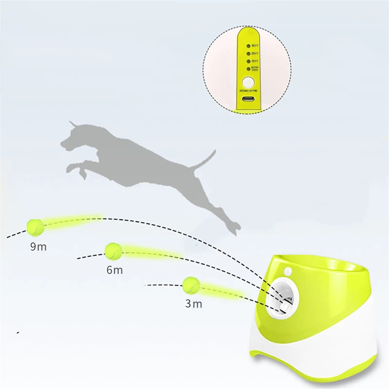 Rechargable Dog Tennis Automatic Launcher Dogs Chasing Toy Mini Tennis Throwing Pinball Machine Fun Pet Interactive Throw Device