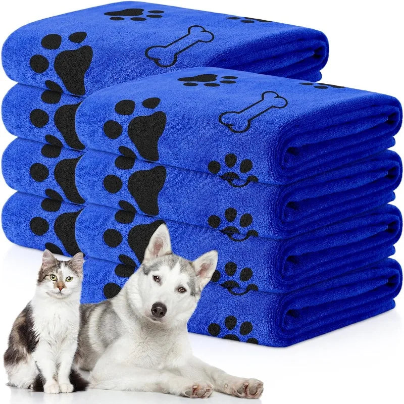 Toalha de secagem para cachorro, toalha para cachorro e gato, toalha para banho de garra de cachorro de microfibra de secagem rápida, produtos para banho de animais de estimação, absorvente, médio, cão