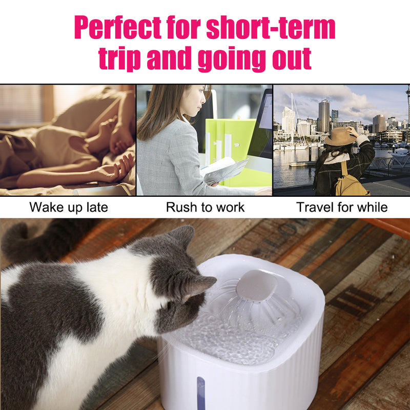 With LED Light Cat Dog Drinking Bowl Pet Smart Drinking Feeder Automatic Water Fountain Mute 3L USB Cat Water Dispenser