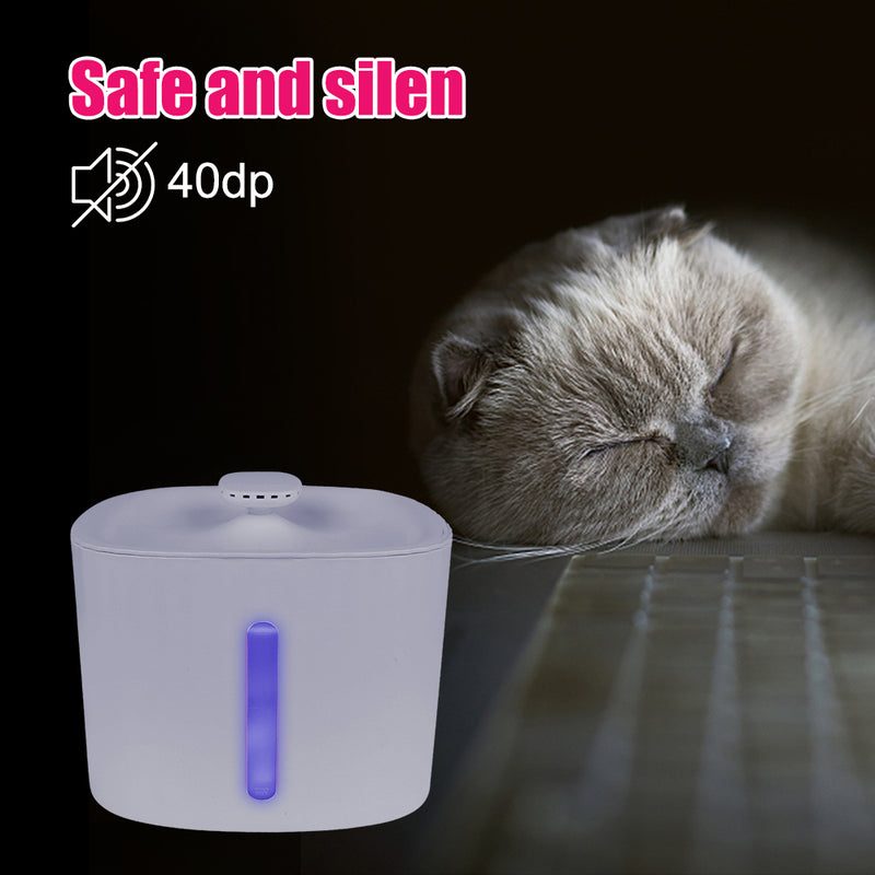 With LED Light Cat Dog Drinking Bowl Pet Smart Drinking Feeder Automatic Water Fountain Mute 3L USB Cat Water Dispenser