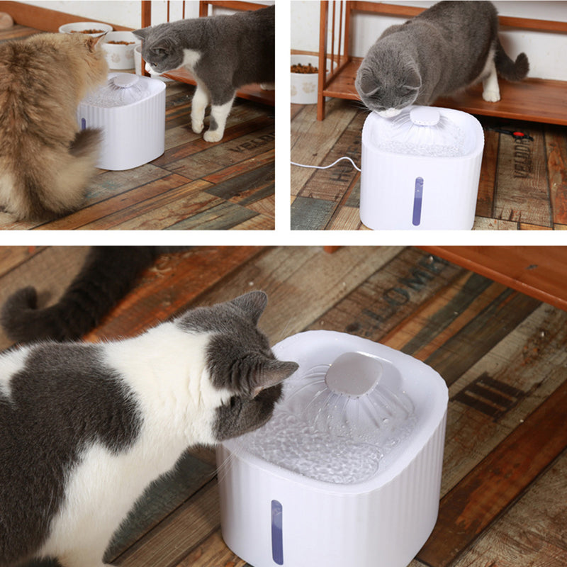 With LED Light Cat Dog Drinking Bowl Pet Smart Drinking Feeder Automatic Water Fountain Mute 3L USB Cat Water Dispenser