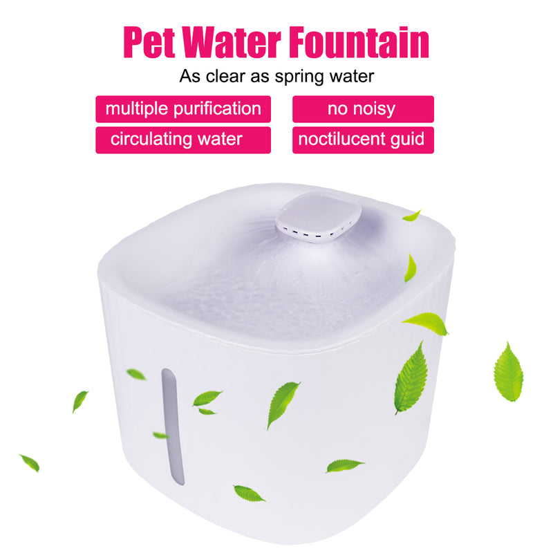 With LED Light Cat Dog Drinking Bowl Pet Smart Drinking Feeder Automatic Water Fountain Mute 3L USB Cat Water Dispenser